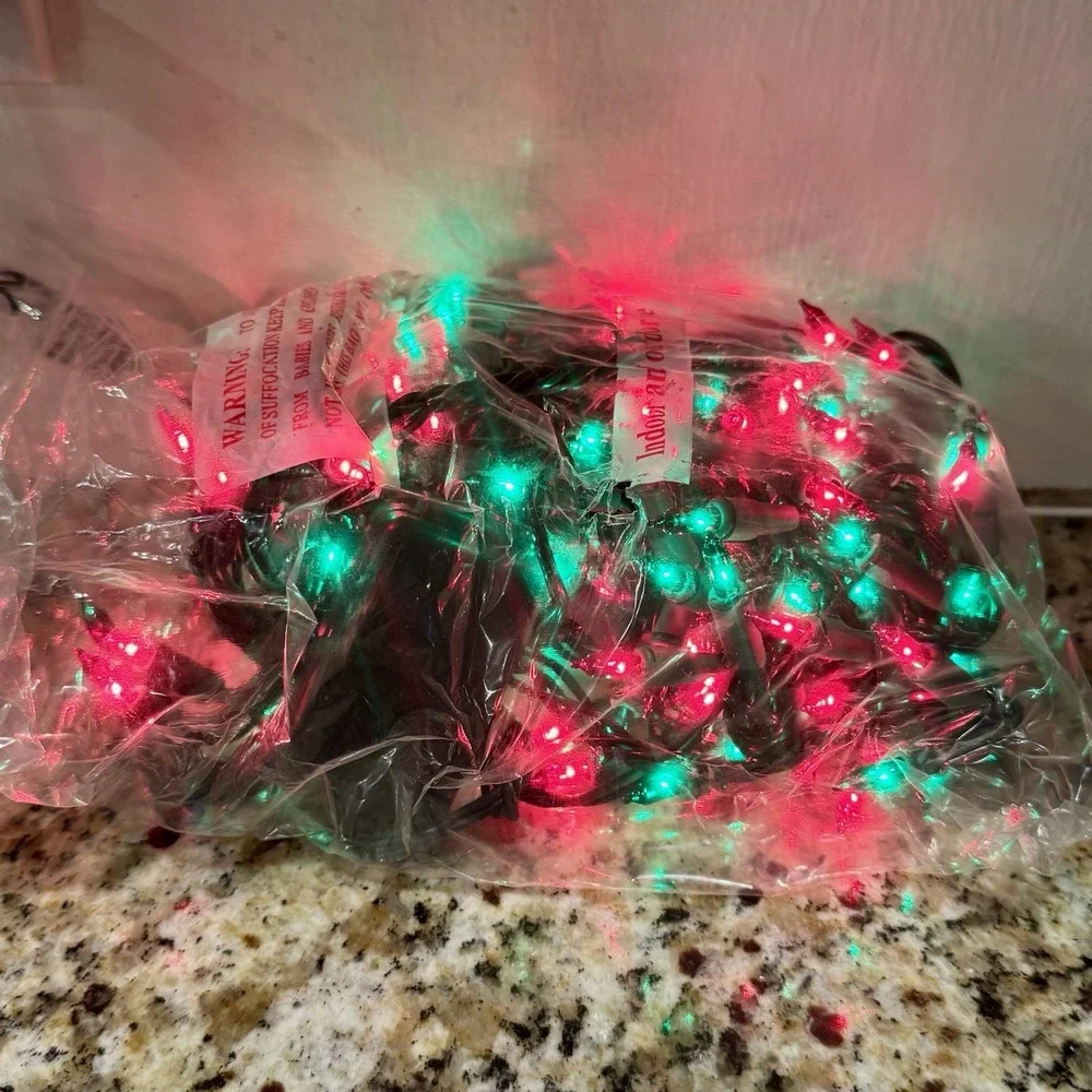 Color Changing Mini Christmas Lights Indoor/Outdoor 2 Box 150ct Red Green Tested